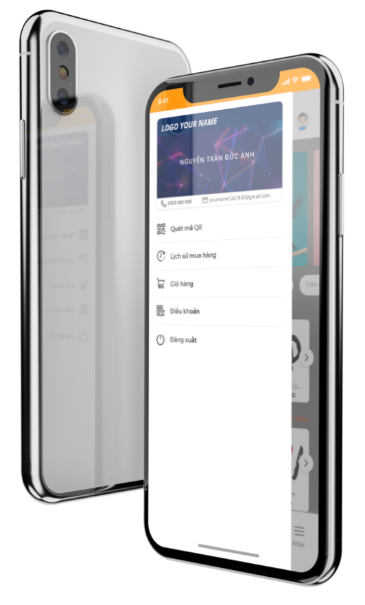 Mockup iPhone X hiển thị ứng dụng App24h